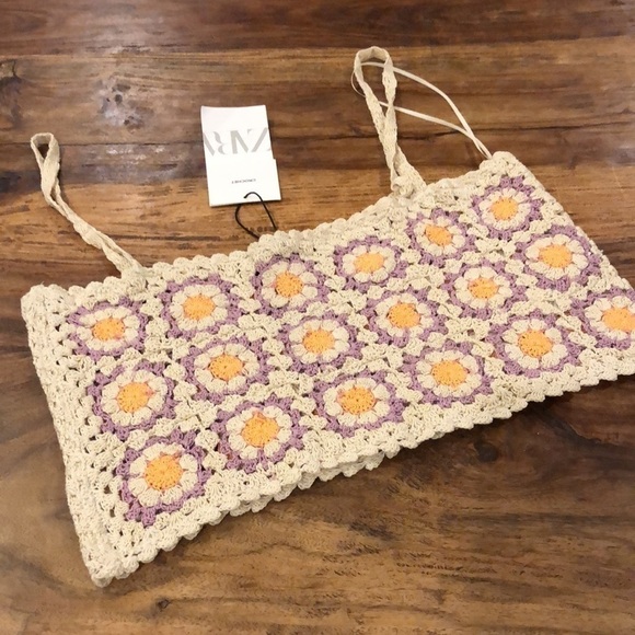 Zara Crochet Daisy Top XS/S - Picture 7 of 11